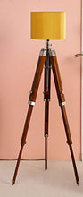 Load image into Gallery viewer, BEVERLY STUDIO Wood Tripod Floor Lamp, Yellow - Home Decor Lo