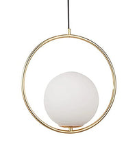 Load image into Gallery viewer, GAUVIK Pendant Lamp/Hanging Lamp/Ceiling Light for Bedroom, Living Room, Restaurants, Dining, Coffee Shop, Home and Office, Ring with Milky Glass, Golden