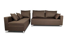 Load image into Gallery viewer, Adorn India Left Side Handle Straight Line L Shape Sofa (Camel Colour) - Home Decor Lo