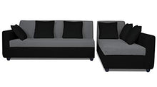 Load image into Gallery viewer, Adorn India Rio Decent L Shape 5 Seater coner Sofa Set (Right Side Handle) (Grey & Black) - Home Decor Lo