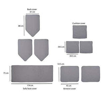 Load image into Gallery viewer, @home by Nilkamal Reversible Solid 3 Seater Sofa Cover with 3 Cushion Covers (Grey) - Home Decor Lo