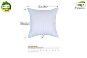 Recron Certified Joy Fibre Cushion - 41 cm x 41 cm, White - Home Decor Lo