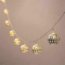Load image into Gallery viewer, CITRA Led Metal Ball String Light for Home Decoration for Home,Office, Diwali, Eid & Christmas Decoration (Golden Ball Warm White) - Home Decor Lo