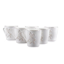 Load image into Gallery viewer, Clay Craft Bone China Swirl Carpet Coffee Mug Set, 150Ml, Multicolor, 6 Piece - Home Decor Lo