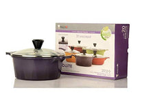Load image into Gallery viewer, Chefline Kitchenware orean Made Ceramic Coated 20 cm Cook & Serve Casserole 1.5 Liter Nonstick Casserole with Glass Lid, Purple 20 cm - Home Decor Lo