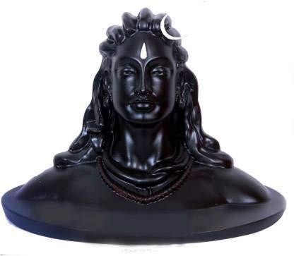 Golden Key Lord Shiva in Dhyana Mudra Adiyogi Shiva Idol for Home Decor, Gift & Puja, Matte Black Decorative Showpiece for Home and Cars - Home Decor Lo