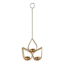 Load image into Gallery viewer, Gliteri Gallery Triple Drops Metal Wall Hanging Golden Tea Light Candle Holder for Home Decoration Living Room Gifts Diwali (Height 8 inch) - Home Decor Lo