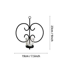 Load image into Gallery viewer, TIED RIBBONS Wall Hanging Tealight Candle Holders Diwali Decorations Items for Home - Wall Hanging Tealight Candle Holder Metal Wall Sconce with Glass Cups (Pack of 3)