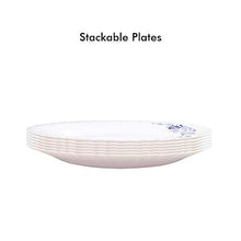 Load image into Gallery viewer, Larah by Borosil Blue Eve Silk Series Opalware Dinner Set, 35 Pieces, White