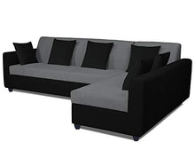 Load image into Gallery viewer, Adorn India Rio Decent L Shape 5 Seater coner Sofa Set (Right Side Handle) (Grey & Black) - Home Decor Lo