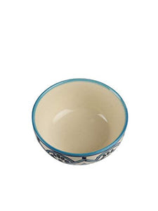 VarEesha The Royal Crown Blue Ceramic Veg Bowls/Katori Set of Four - Microwave Safe Stoneware - Home Decor Lo