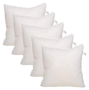 ROYAL TREND Hotel Quality Cotton Fiber 5 Piece Cushion Filler - 12" x 12", White - Home Decor Lo