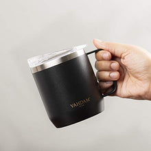 Load image into Gallery viewer, VAHDAM Drift Black Hot Coffee Mug with Lid 300 ml | FDA Approved 18/8 Stainless Steel Tea Mug | ECO-Friendly & Sustainable Mug to Carry Hot & Cold Beverage | Travel Mug for Tea Coffee - Home Decor Lo
