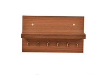 Load image into Gallery viewer, Anikaa Volt Wooden Key Holder Stand/Wall Hooks Stand/Key Holder for Home Office/Wall Mounted Key Holder/Key Hold/Key Chain Hanging Board/Wall Hanging Key Holde/Key Holder with Shelf - (Walnut) - Home Decor Lo