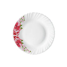 Load image into Gallery viewer, Larah by Borosil Rose Red Silk Series Opalware Dinner Set, 35 Pieces, White - Home Decor Lo