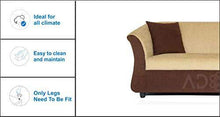 Load image into Gallery viewer, Adorn India Acura 3 Seater Sofa (Brown & Beige) - Home Decor Lo