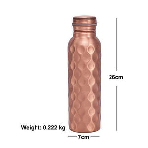 The Indus Valley Hammered Leak Proof Healthy Copper Water Bottle 1000 ml,Set of 2 Copper Glass Tumblers 250 ml - Home Decor Lo