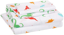 Load image into Gallery viewer, AmazonBasics Easy Care Super Soft Microfiber Kid's Bed-in-a-Bag Bedding Set - Full / Queen, Multi-Color Dinosaurs - Home Decor Lo