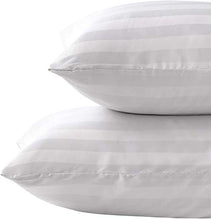 Load image into Gallery viewer, Atootfusion Black Hosiery Medium Hard Cotton Bed Pillow for Perfect Neck Support (16" x 25") Hard Pillow White Striped Set of 02 - Home Decor Lo