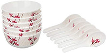 Load image into Gallery viewer, Amazon Brand - Solimo Classico Set of 6 Melamine soup bowls with spoons (11.5 cm) - Home Decor Lo