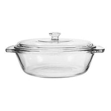 Load image into Gallery viewer, ARUZEN - 1000 ML - Glass Casserole Deep Round - Oven and Microwave Safe Serving Bowl with Glass Lid - Home Decor Lo