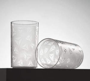 Angelware 6 Pcs Plastic Diamond Design Unbreakable Stylish Transparent Water Glass/Juice Glass/Beer Glass/Wine Glass Plastic Glass Set ( 250 ML , Clear) - Home Decor Lo