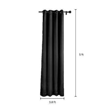 Load image into Gallery viewer, Amazon Brand - Solimo Room Darkening Blackout Window Curtain, 5 Feet, Set of 2 (Black) - Home Decor Lo
