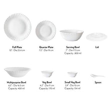 Load image into Gallery viewer, Larah by Borosil Rose Red Silk Series Opalware Dinner Set, 35 Pieces, White - Home Decor Lo