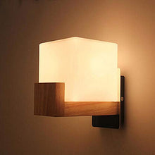 Load image into Gallery viewer, Himack® Wall Lamp & Scones with Wooden Fitting and Glass Shade (White White, Pack of One) - Home Decor Lo