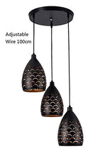 Load image into Gallery viewer, CITRA Led 3-Light Black Finish Metal Shade Hanging Pendant Ceiling Lamp Fixture Palm Tree Orange - Warm White - Home Decor Lo