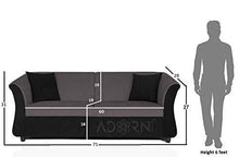 Load image into Gallery viewer, Adorn India Acura 3 Seater Sofa (Grey &amp; Black) - Home Decor Lo