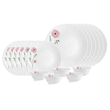Load image into Gallery viewer, Cello Pink Lilac Opalware Dinner Set, 18-Pieces, White - Home Decor Lo