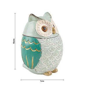 Chumbak Polyresin Owl Figurine, Teal