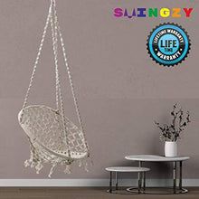 Load image into Gallery viewer, Swingzy Make In India, Cotton Rope Hanging Swing for Adults, Kids for Indoor, Outdoor, Home, Patio, Yard, Balcony, Garden (100 Kg Capacity, White) - Home Decor Lo