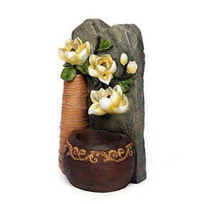 @home by Nilkamal Bloom Floral Water Fountain, Multicolor - Home Decor Lo