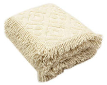 Load image into Gallery viewer, Saral Home Soft Cotton Unique Design Tufted Throw/Sofacover -140x210 cm, Ivory - Home Decor Lo