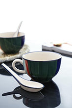 Load image into Gallery viewer, Kittens Contrast Striped Soup Bowls With Ceramic Spoon - Home Decor Lo