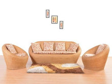 Load image into Gallery viewer, Cane 5-Seater Sofa Set with Cushions: Brown - Home Decor Lo