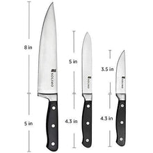 Load image into Gallery viewer, Amazon Brand - Solimo Premium High-Carbon Stainless Steel Kitchen Knife Set, 3-Pieces, Silver - Home Decor Lo