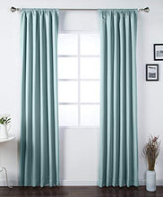 Load image into Gallery viewer, AmazonBasics Room - Darkening Blackout Curtain Set - 245 GSM - 42" x 84", Seafoam Green - Home Decor Lo