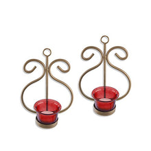 Load image into Gallery viewer, Homesake Metal Decorative Golden Wall Sconce Candle Holder, Pack of 2 - Home Decor Lo