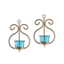 Load image into Gallery viewer, Homesake Metal Decorative Golden Wall Sconce/candle Holder, Pack of 2 - Home Decor Lo