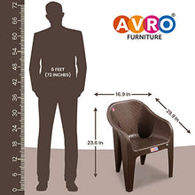 Load image into Gallery viewer, AVRO FURNITURE 9100 Plastic Chairs, Set of 4, Matt and Gloss Pattern, Plastic Chairs for Home, Living Room, Bearing Capacity up to 200Kg, Strong and Sturdy Structure,Brown - Home Decor Lo