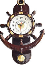 Load image into Gallery viewer, Click n Ship Plastic Pendulum Wall Clock (Brown) - Home Decor Lo