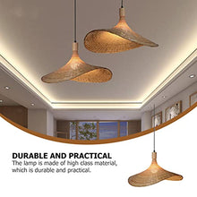 Load image into Gallery viewer, Beaupretty Bamboo Lantern Pendant Lamp Retro Chinese Rattan Basket Ceiling Pendant Light Shade Rattan Dome Wicker Chandelier Lampshade Hanging for Living Room Bedroom