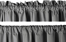 Load image into Gallery viewer, AmazonBasics Room Darkening Blackout Curtain Set of 2 with Tie Backs - 245 GSM - (7 Feet - Door) 52" x 84", Dark Grey - Home Decor Lo