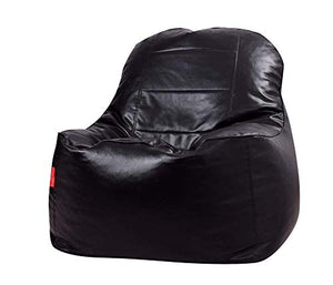 Couchette® Bean Bag XXXL Lounge Chair Bean Bag Cover with Footrest, Without Beans, Black (Without Fillers) - Home Decor Lo