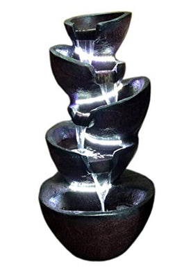 Rose Petals 5 Pyali Water Fountain for Home Decor/Living Room/Hall/Office/Garden/Puja Room/Indoor/Outdoor Decor - Home Decor Lo