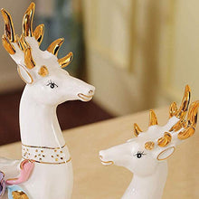 Load image into Gallery viewer, UNIVERSE LIGHTS Ceramic Deer Figurine Fawn Statue Sculpture, Large, White, Set of 2