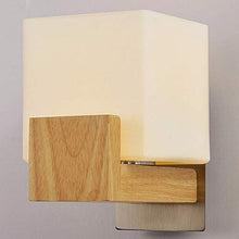 Load image into Gallery viewer, Himack® Wall Lamp & Scones with Wooden Fitting and Glass Shade (White White, Pack of One) - Home Decor Lo